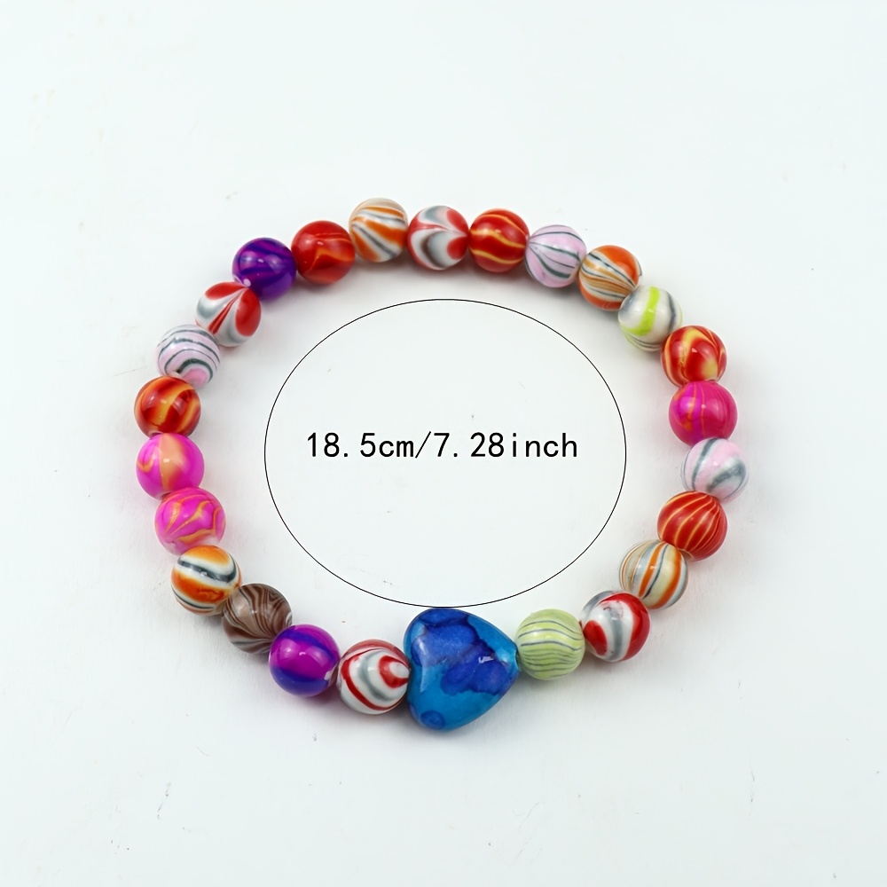 2pcs Women's Y2K Style Bracelet Set with Heart Charms